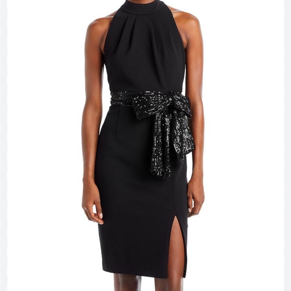 Eliza J Black Sequin Bow Dress